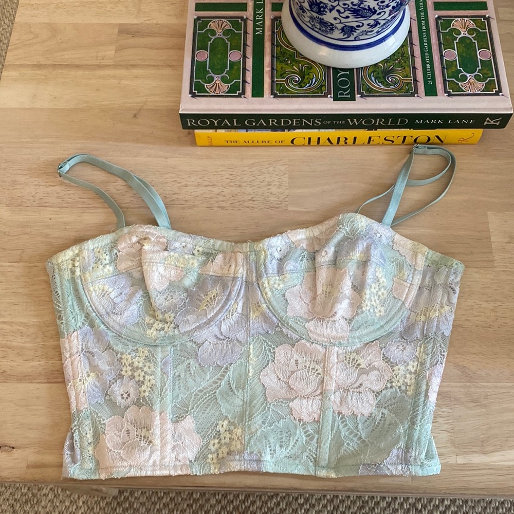 American Threads Lace Bustier Top